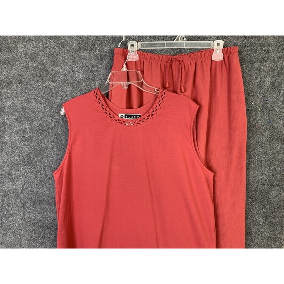 Blast Vintage 2 Pc Sleeveless Top & Pants Set Sz XL Pockets Coral - Picture 2 of 14